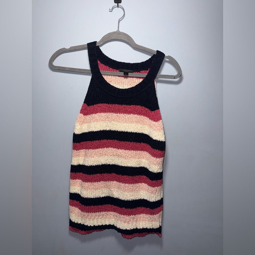 J.Crew Sweater Halter tank in stripe Size Medium EUC